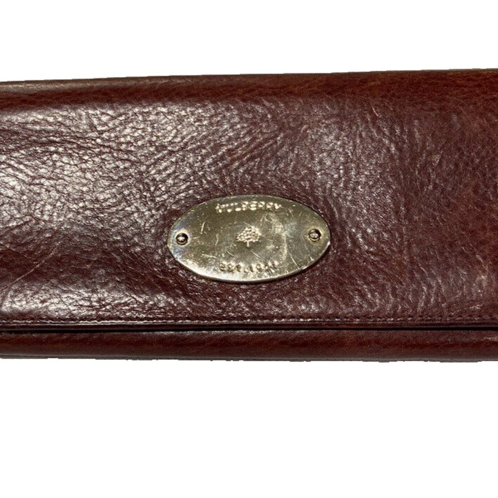 Mulberry Red Wine Burgundy Leather Bifold Wallet made in England